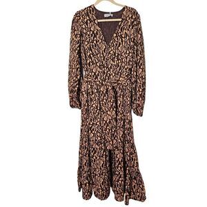 Charlie Holiday cotton neutral abstract Eyler maxi dress. Size M. NWT.